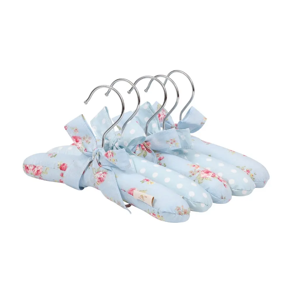 Floral Ballad Blue Baby fabric wrapped hangers