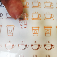 FOGLIO di CAFFÈ ICONA BELLA FAI DA TE AUTOADESIVO TRASPARENTE del PVC
