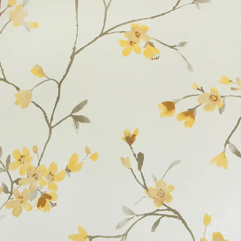 VIvid Yellow Flowers Design Vlies Tapeten für die Wand