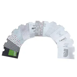 Sarung Penahan Paspor Plastik Aluminium Foil, Lengan Pemblokir RFID, Kartu Kredit Aluminium Foil Plastik Memblokir RFID
