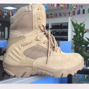 Bottes de combat tactiques pour hommes, chaussures d'hiver pour camouflage, prix bas, semelle en caoutchouc, daim du désert, nylon, bout rond, cuir véritable, maille - Product Image 1