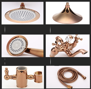 Roségold Regen dusch set mit Hands pray und Wannen auslauf Wand halterung 3 Funktionen Dusch <span class=keywords><strong>system</strong></span>