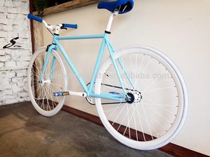 700c mujercita azul marco de taiwán hecho de piezas de la bicicleta bicicleta de artes fijos - Product Image 1