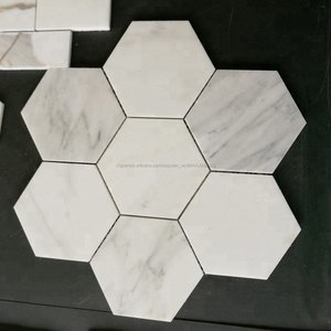 Mármol Blanco 4 "<span class=keywords><strong>Hexagonal</strong></span> moderna casa cuarto de baño baldosas de diseño - Product Image 6
