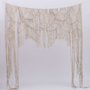Tapisserie murale en macramé tissée, tapisserie décorative de luxe pour décor de mariage, grande capacité