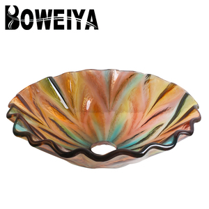Ristorante elegante a forma di fiore di vetro di arte di lavaggio del bacino - Product Image 1
