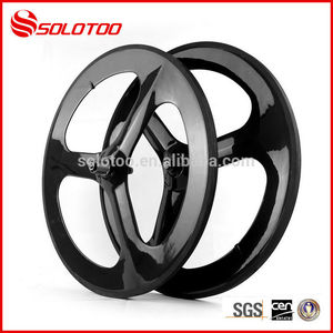 Brillante ud 3k superficie de fibra de carbono tri- ha hablado de ruedas de <span class=keywords><strong>bicicleta</strong></span>, tres ruedas de <span class=keywords><strong>radios</strong></span> - Product Image 1