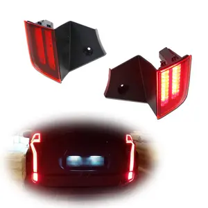 3D Optic Red LED Rear Bumper Reflectors Rear Tail Brake Light Lamps Kit For 2016 2017 2018 2019 Mitsubishi Pajero Montero Sport