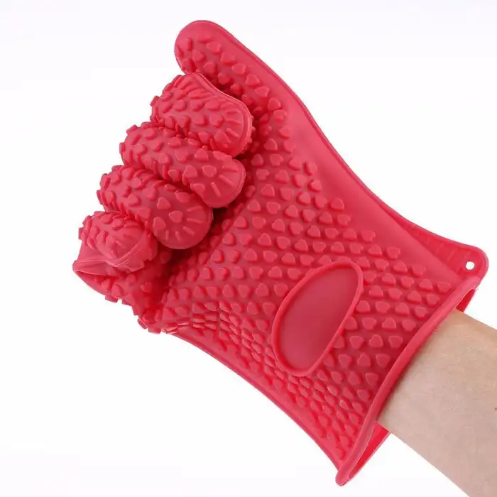 USSE Silikon Hitze beständiger Grill handschuh, kunden spezifische Silikon-Küchen koch handschuhe