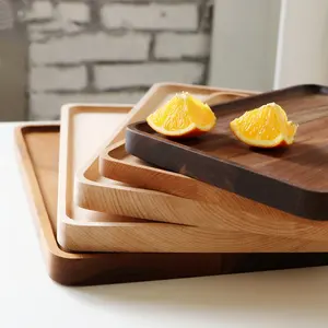 日本のデザイン食器セットサービングトレイ長方形無垢竹材プレート