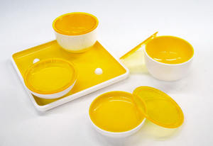 Elegant 5 Pieces Pure White Acrylic Mixing <b>Bowl</b> <b>Set</b> With Tray - Product Image 4