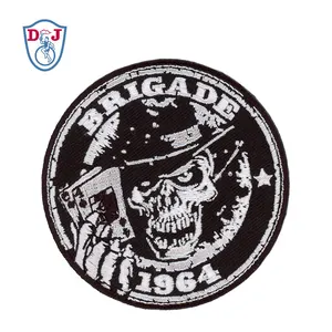 Benutzer definierte Patch Iron On Parches Bordado Stickerei Schädel Biker Patches für Kleidungs zubehör