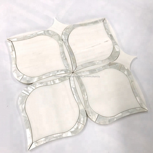 La estrella blanco mármol waterjet <span class=keywords><strong>mosaico</strong></span> mezcla la <span class=keywords><strong>baldosa</strong></span> <span class=keywords><strong>mosaico</strong></span> de la cáscara - Product Image 3