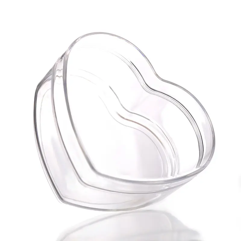 Petits récipients en plastique transparents en forme de cœur pour cadeaux, décoration de fête, 2022
