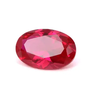 6*6*8mm 5 # forma Oval suelto corindón rojo gemas piedra fábrica precio por quilate para rubí sintético corindón