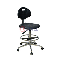 Chaise de salle blanche ESD, tabouret de laboratoire ESD en PU, chaise antistatique avec roulettes