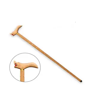 手工制作的木制拐杖拐杖为老