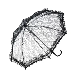 Love Different Colors Stage Dance Props Umbrella Romantic Stainless Steel Wedding Lace Umbrella