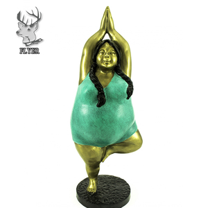 Nouveau produit sculpture en métal moulé sculpture en bronze sculpture <span class=keywords><strong>yoga</strong></span> fat lady à vendre - Product Image 2