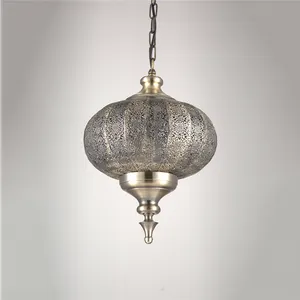 Guzhen Wholesale Moroccan Lighting Fixture Vintage Bronze Pendant Lamp for Dubai Project Indoor Decoration