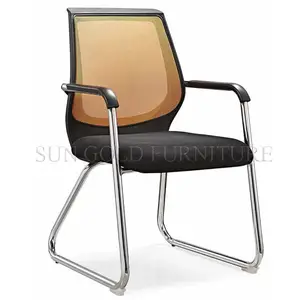 Sedia per visitatori di alta qualità popolare in acciaio cromato per mobili da ufficio