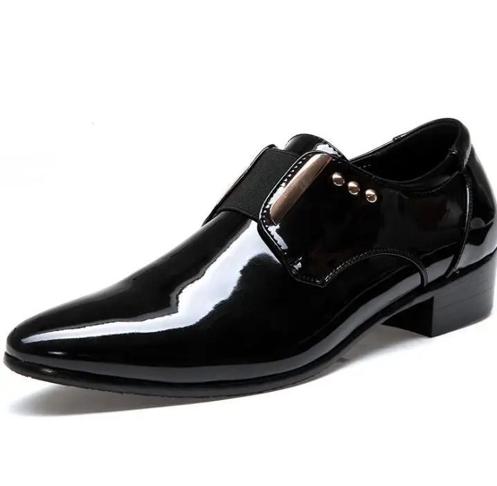 UP-0346J British style slip on dress shoes men casual formal PU leather shoes 46size