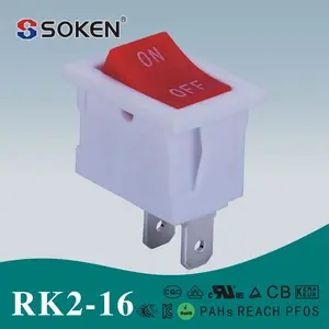Soken SPST 12 volt Panel de interruptores de balancín con diagrama de cableado t85 10a 250 vac RK2-16