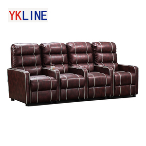 Chaise de cinéma contemporain, chaise de cinéma en cuir PU inclinable, <span class=keywords><strong>chaises</strong></span> de cinéma avec porte-gobelet, livraison gratuite - Product Image 1
