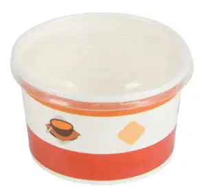 Disposable Takeaway Food Container Paper paperboard Noodle Bowls Hot Soup Cup With Paper Flat Lid takeaway soup boxes