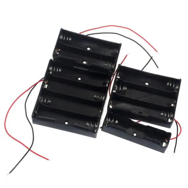 高品質の黒いプラスチック1x2x3x4x18650バッテリー収納ボックスケース12 34スロットバッテリーホルダー