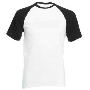 Maglietta da ginnastica Raglan a due colori a maniche corte da Baseball con maglietta rilassata in cotone con logo personalizzato stampato con logo stampato - Product Image 5