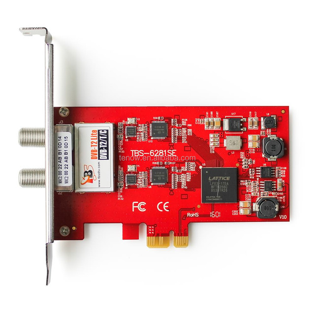 Digital Terrestrial HD TV Receiver TBS6281SE DVB-T2/T/C Dual TV Tuner PCIe Card