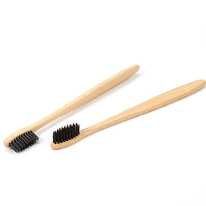 <span class=keywords><strong>Brosse</strong></span> à dents en bambou infusée au charbon naturel, certifiée CE, écologique et biodégradable - Product Image 3