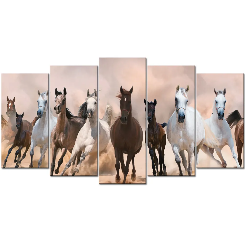 Animals Canvas Wall Art Running Horses Picture Prints Poster Living Room Decoration