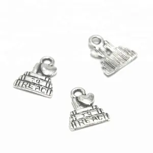 i love to read Charms silver Tone bookworm book hobby readding charm pendant 14x12mm