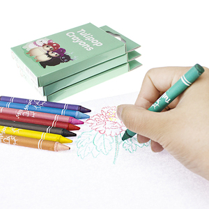 colorful kids painting rainbow crayons set