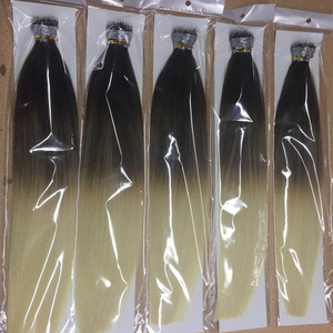 Factory Wholesale Aliexpress Best Brazilian Double <strong>Stranded</strong> <strong>Hair</strong>, 100% Remy Virgin Nano Ring <strong>Hair</strong> Extensions Ombre - Product Image 3