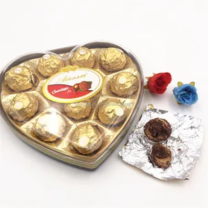 12 pièces En Forme De Coeur D'or Emballage Chocolat