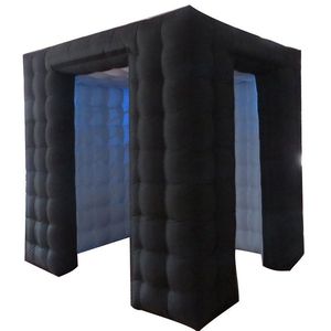 휴대용 부 풀릴 수 <span class=keywords><strong>Cube</strong></span> <span class=keywords><strong>LED</strong></span> <span class=keywords><strong>Photo</strong></span> 부스 두 문 Black 텐트 대 한 웨딩 Birthday Party - Product Image 3