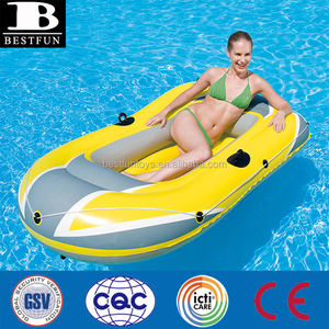 Bateau pneumatique en PVC durable pour 2 personnes, pliable et portable, pour sports nautiques, pêche en rivière, piscine, lac, extérieur - Product Image 2