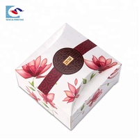 Double couches kraft papier lune boîte à gâteaux avec poignée
