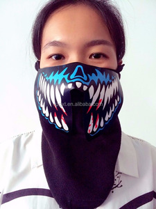 El หน้ากากดีเจ Led แบบเปิดใช้งานด้วยเสียงครึ่งหนึ่งหน้ากาก El หน้ากากปาร์ตี้แบบ Led