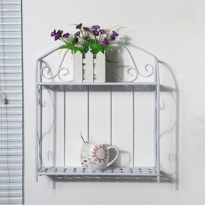 Étagère murale Vintage en fil métallique blanc crème <span class=keywords><strong>pour</strong></span> décoration de jardin de fleurs et plantes - Product Image 3