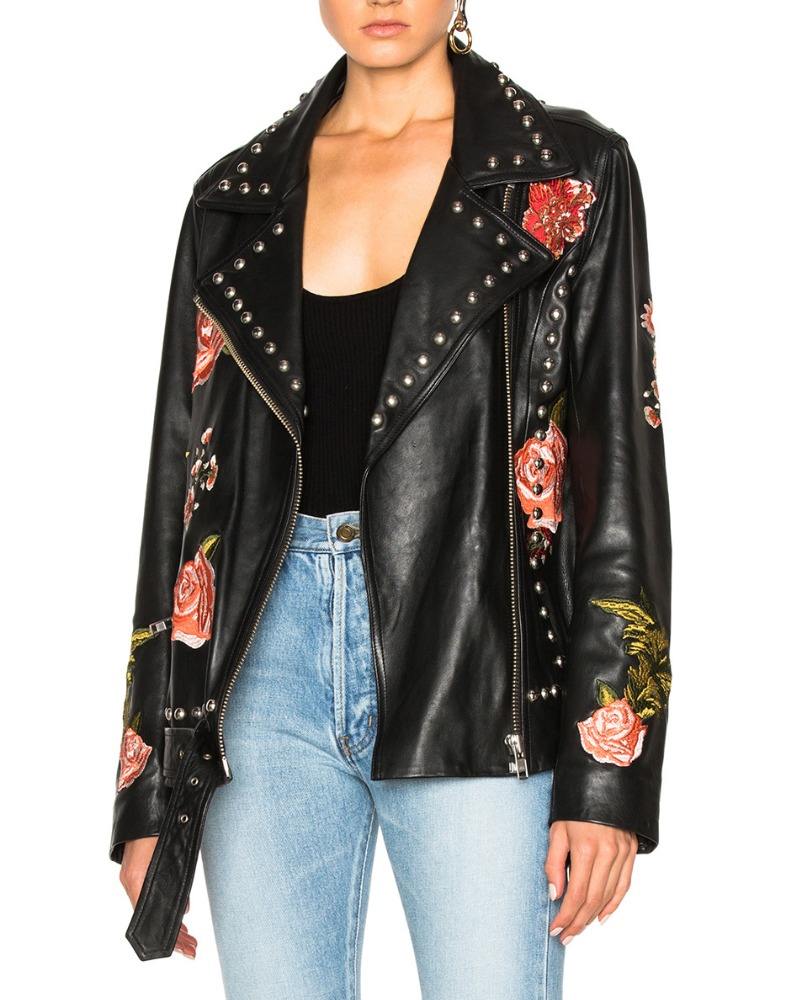 black rose leather jacket