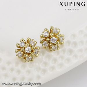 63805 Xuping colgante y pendientes de circonita chapados en oro de 14k para novia, conjunto de Joyas Baratas - Product Image 3