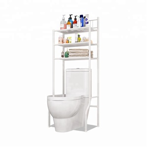 Vente flash Étagère de toilette en métal <span class=keywords><strong>pas</strong></span> chère blanche Étagère de salle de bain gain de place Étagère de rangement pour lave-linge - Product Image 1