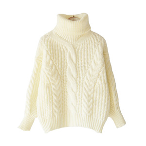 Épais chaud hiver long cachemire câble tricoté à la main femmes enceintes <span class=keywords><strong>pull</strong></span> pour <span class=keywords><strong>femme</strong></span> - Product Image 3