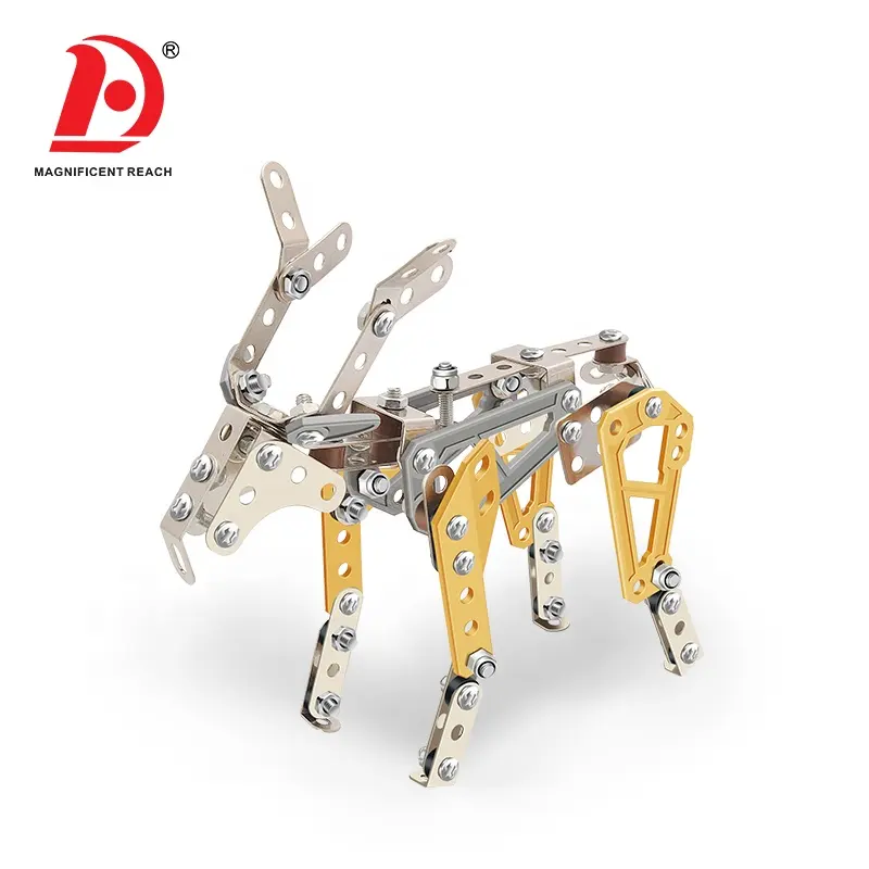 HUADA Interesting Animal Goat Shape Alloy Metal DIY Assembling Puzzle Building Block Toys