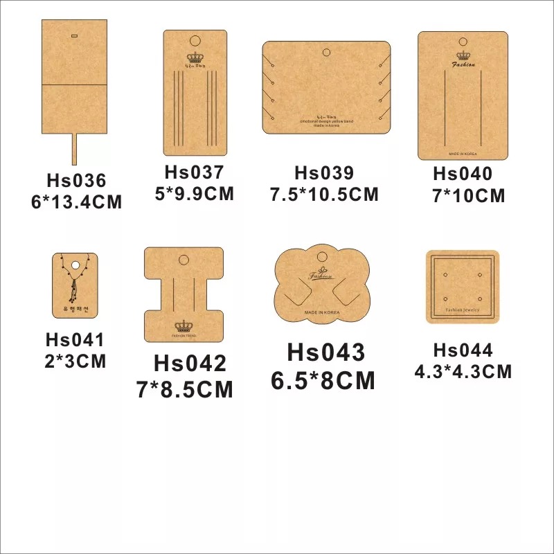 2019 модные переработанные пользовательские печатные серьги Витрина ювелирные изделия ожерелье упаковка kraftpaper card
