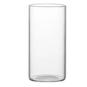 300ml 350ml 380 ml straight sided clear borosilicate drinking glass cup Thin walled borosilicate water glass / tumbler